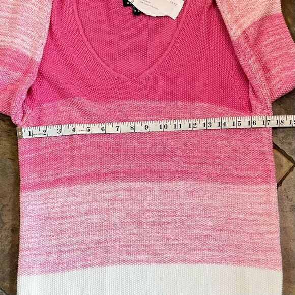 NWT Marble Ombre Color Block V-neck Sweater Small - Picture 6 of 11